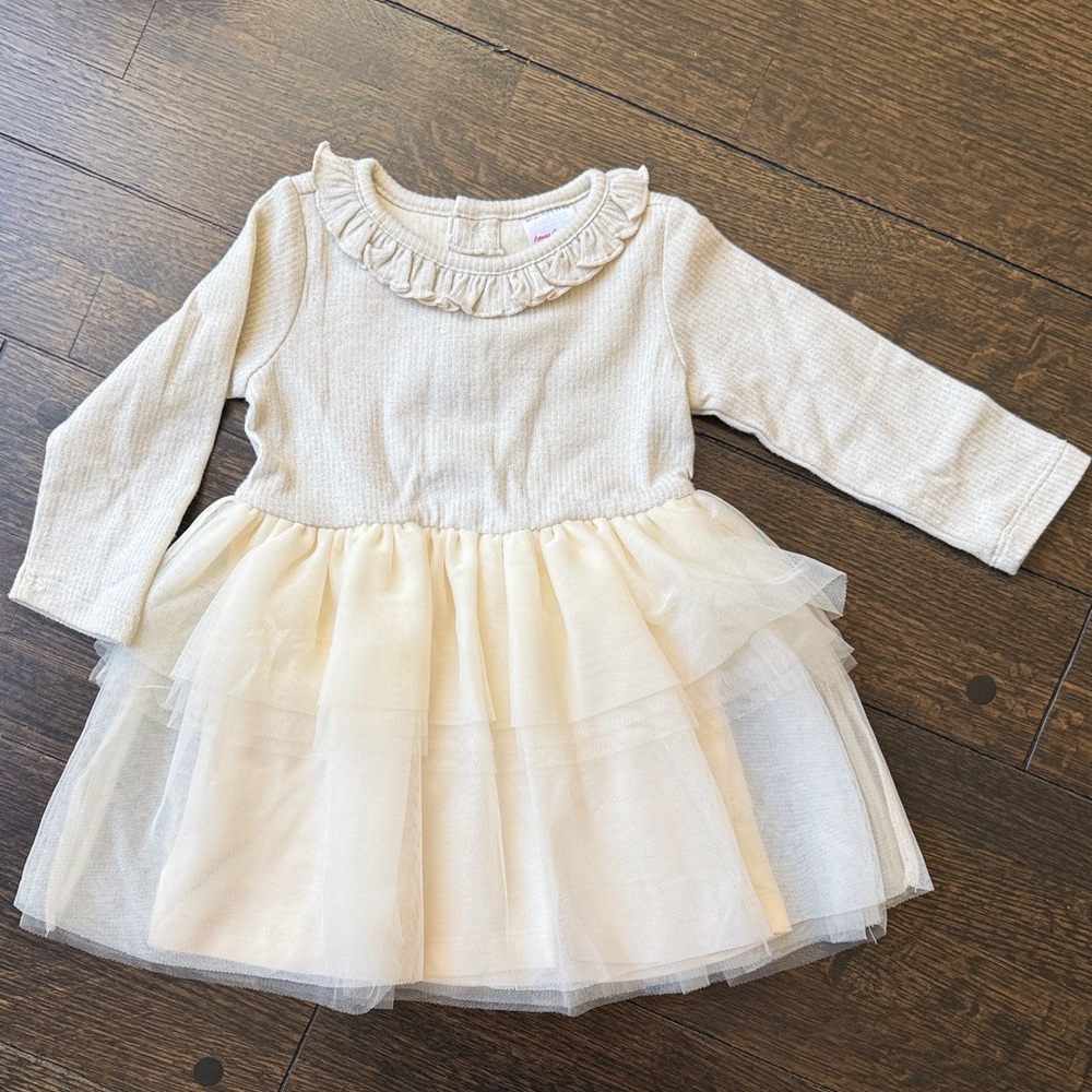 Hanna Andersson Holiday Cream Ruffle Tulle Dress